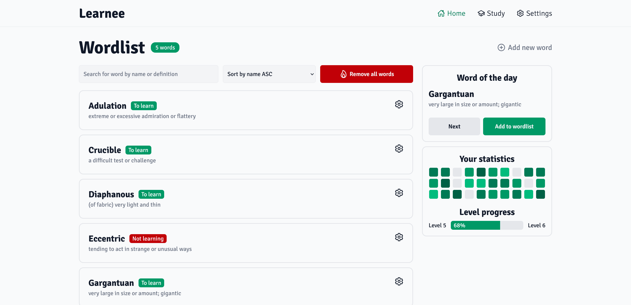 Learnee project screenshot
